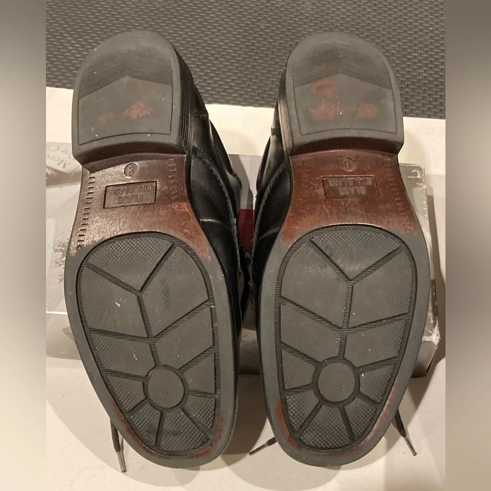 BILL BLASS Leather Lace-Up OXFORDS Black Men Sz 8 Pre-owned Very Good Condition